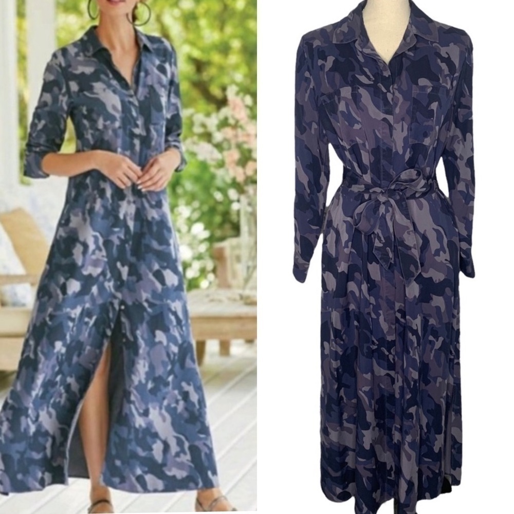 NWOT Soft Surroundings Stormy Sky Camo Incognito Tencel
Maxi Dress